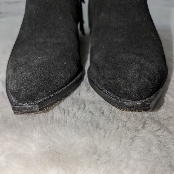 All Saints Salerno Suede Fringe Ankle Boots 37/6 - Picture 8 of 12